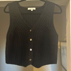 Favorite Daughter Black Ribbed Button-Down Tunic